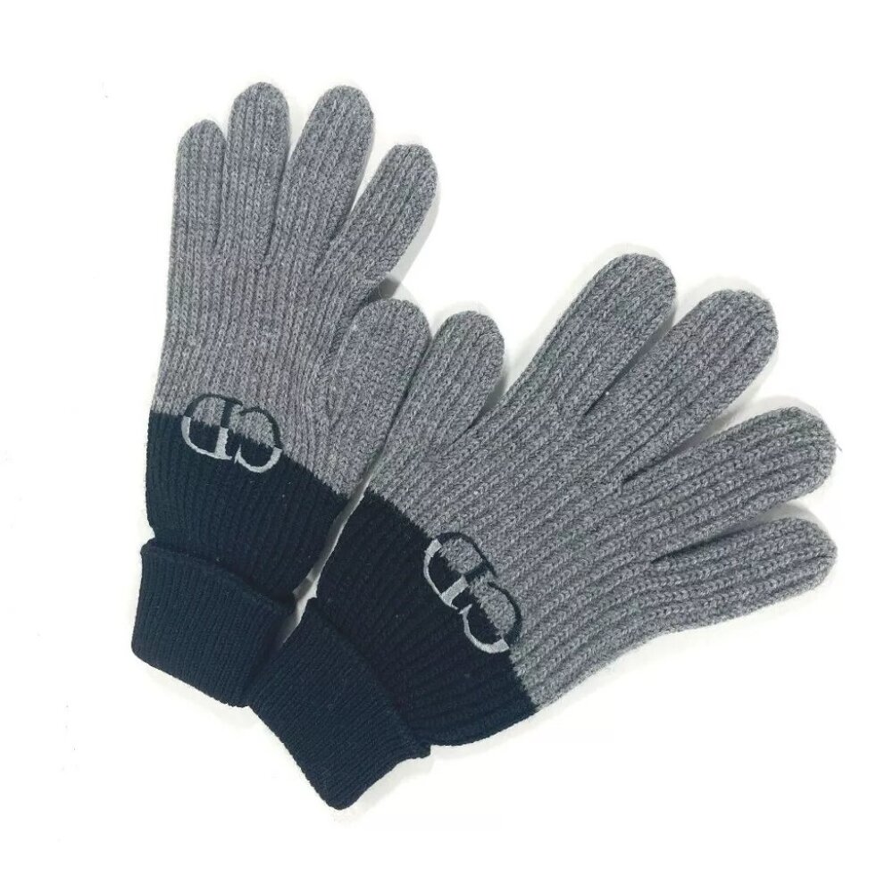 Dior 213MG01AT481 Bicolor CD logo Gloves Accessories gloves wool gray/Black - Picture 12 of 13